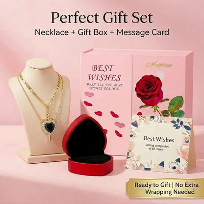 Shared Bond Heart & Sword Necklace Set. Keep One Share One, 14K Gold Plated CZ Pendant Jewelry Gift for Best Friends Sisters Couples & Loved Ones