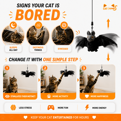 Interactive Flying Bat for Cats