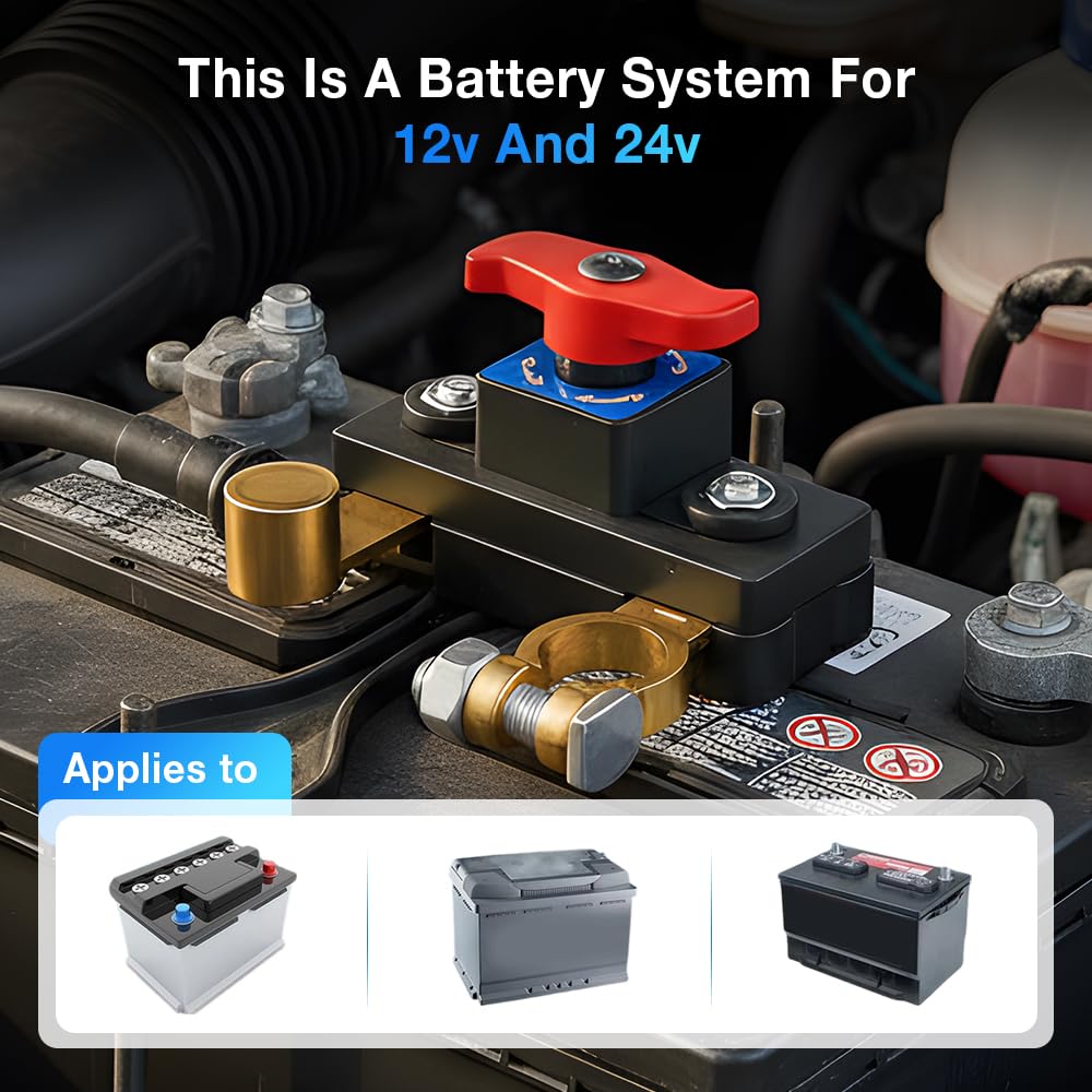 Universal 12v 24V Battery Disconnect Switch & Leak Protector
