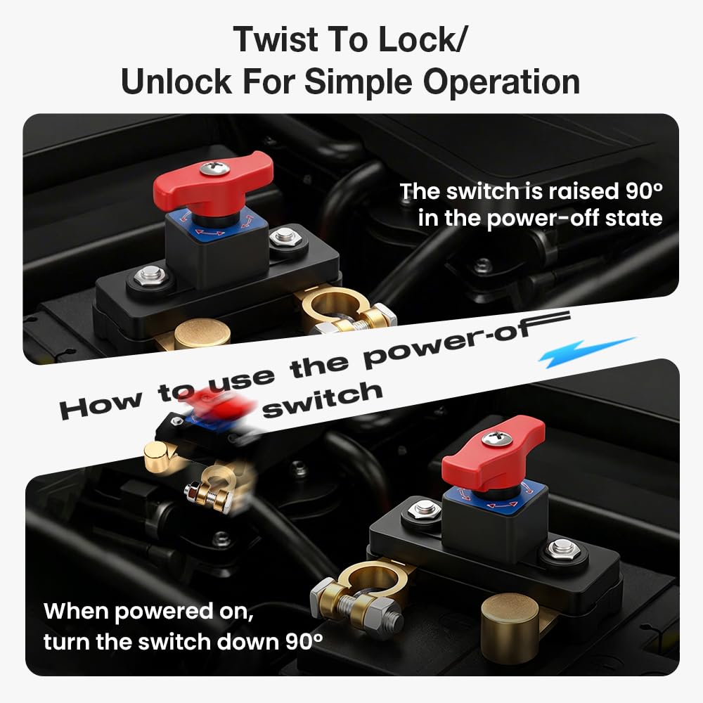 Universal 12v 24V Battery Disconnect Switch & Leak Protector