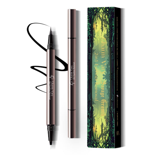 2-Pack 2-in-1 Waterproof Liquid Eyeliner Pencil with Correction Pen