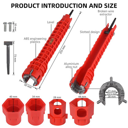 14-in-1 Multi-functional Faucet and Sink Wrench - Plumbing Wrench Installer