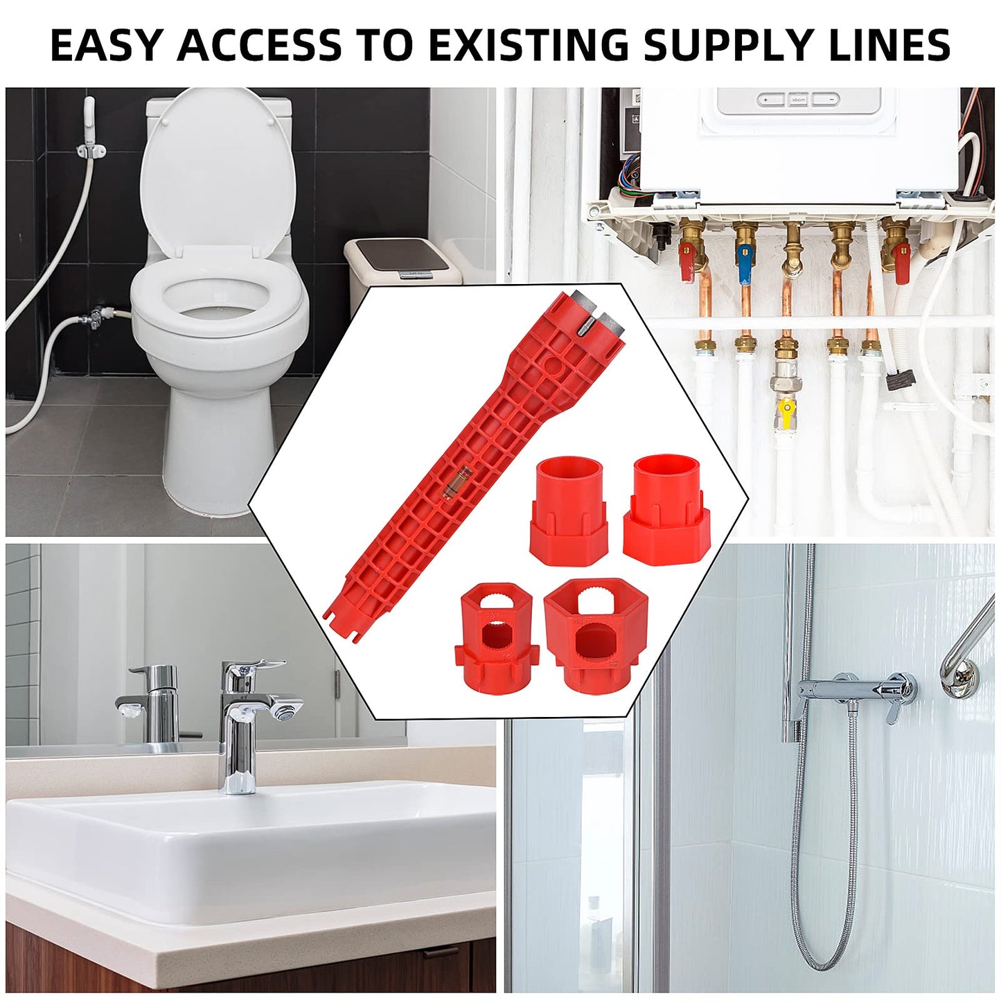 14-in-1 Multi-functional Faucet and Sink Wrench - Plumbing Wrench Installer