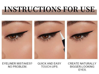 2-Pack 2-in-1 Waterproof Liquid Eyeliner Pencil with Correction Pen