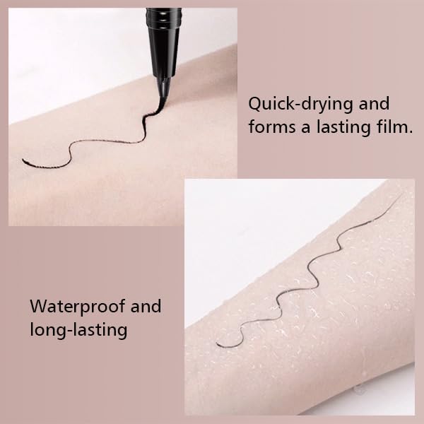2-Pack 2-in-1 Waterproof Liquid Eyeliner Pencil with Correction Pen