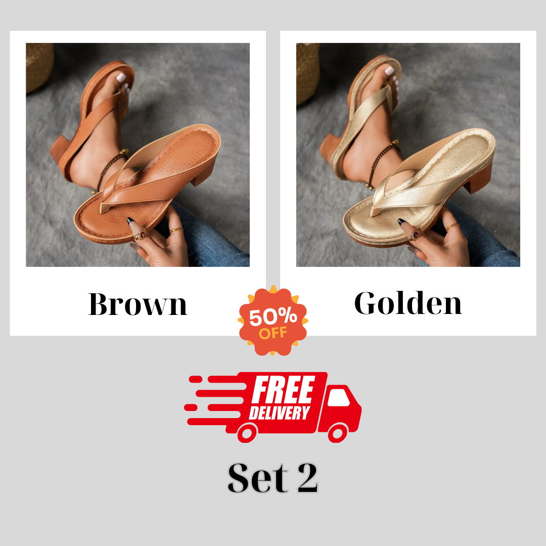 🔥Best Seller-Last Day Sale 60% OFF🔥Women'S Solid Color Summer Chunky Heel Sandals ( Buy 2 Free Shipping )