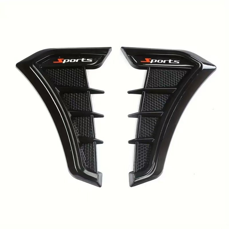 2PCS Car Fender Side Vents, Self-Adhesive Sporty Vehicle Exterior Trim Modification Kit Universal for Most Cars