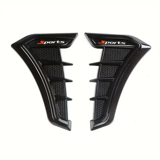 2PCS Car Fender Side Vents, Self-Adhesive Sporty Vehicle Exterior Trim Modification Kit Universal for Most Cars