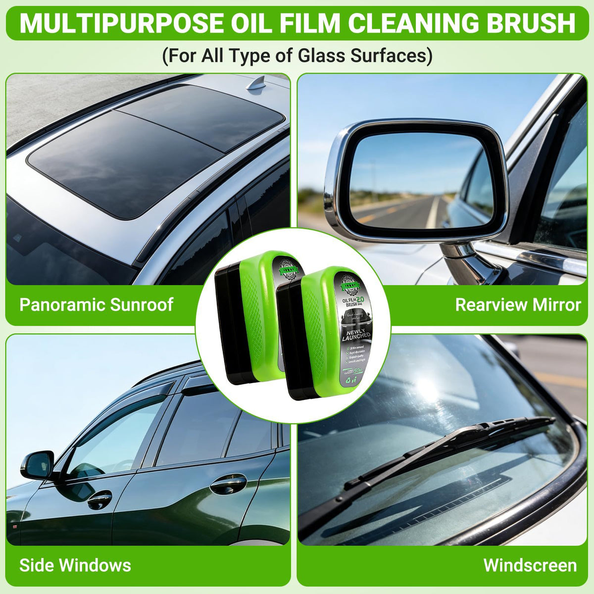 Car Glass Oil Film Remover Cleaning Brush NWE2.0