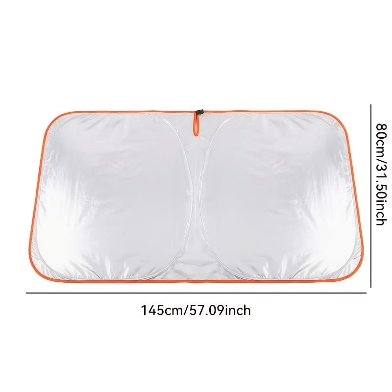 Car Front Windshield Sunshade High Density Shading Fabric Reflective Coating Seamless Edge Fit for Cars SUVs Trucks