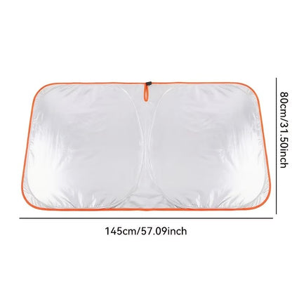 Car Front Windshield Sunshade High Density Shading Fabric Reflective Coating Seamless Edge Fit for Cars SUVs Trucks