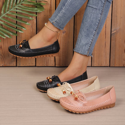 Women's Orthopedic Beaded Bow Loafers – Wide Toe & Cushioned