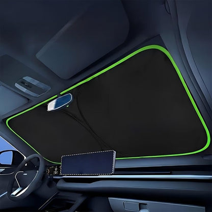 Car Front Windshield Sunshade High Density Shading Fabric Reflective Coating Seamless Edge Fit for Cars SUVs Trucks