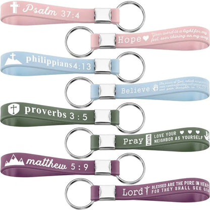 🔥✨24/36/100Pcs Bible Verse Keychain Christian Trendy Keychain Wristlet