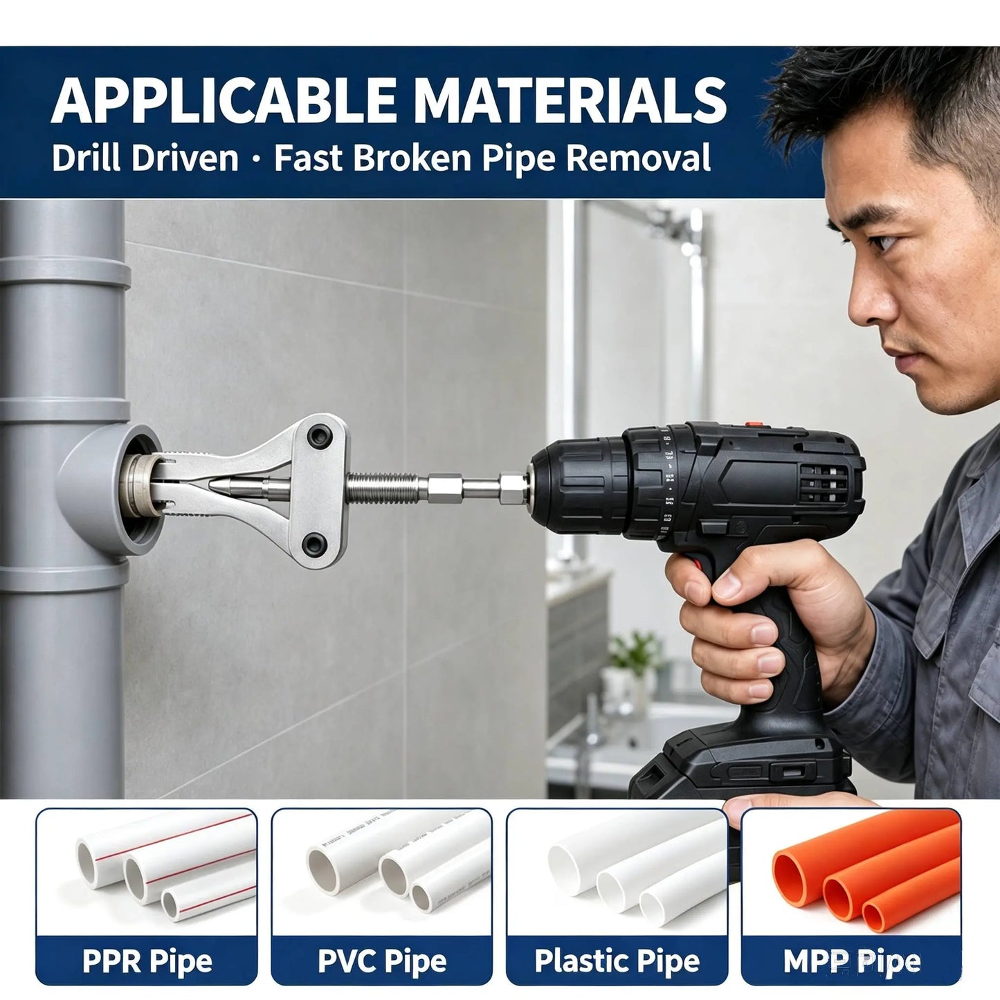 Heavy Duty Universal Hex Shank Broken Pipe Extractor Steel