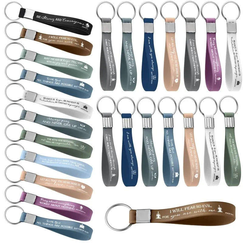 🔥✨24/36/100Pcs Bible Verse Keychain Christian Trendy Keychain Wristlet