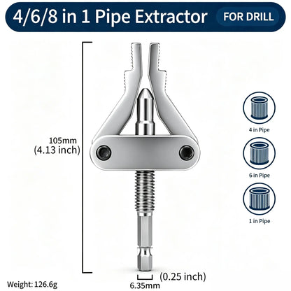 Heavy Duty Universal Hex Shank Broken Pipe Extractor Steel
