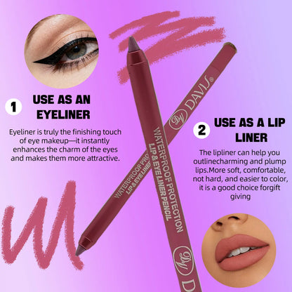 12-Color Waterproof Long-lasting Eyeliner Shades Pens - High Color Pearl Gloss Finish
