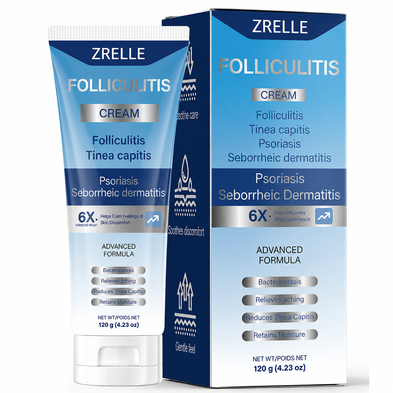 Folliculitis Cream | Soothes & Helps Clear Bumps on Scalp, Face, Body & Butt | for Ingrown Hairs, Razor Bumps & Acne | 120g (01)