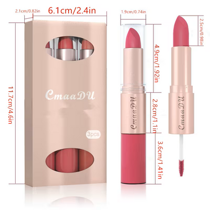 Long-Lasting Lipstick & Lip Glaze Set – Dual-Ended Design