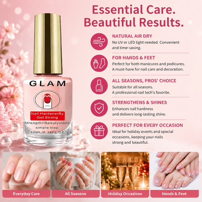 2Pcs Natural Pink Nail Strengthener - 10 ml Nail Care Treatment