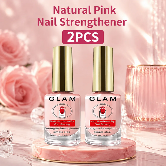 2Pcs Natural Pink Nail Strengthener - 10 ml Nail Care Treatment