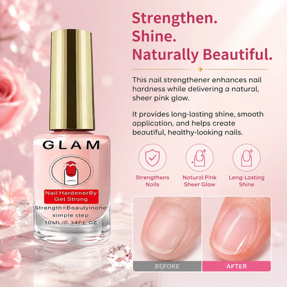 2Pcs Natural Pink Nail Strengthener - 10 ml Nail Care Treatment