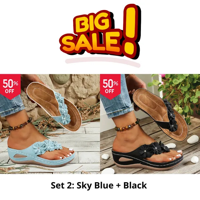 🔥Best Seller-Last Day Sale 60% OFF🔥Women's orthopedic flip-flops, suitable for all seasons, comfortable and breathable.