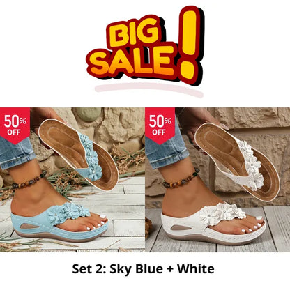 🔥Best Seller-Last Day Sale 60% OFF🔥Women's orthopedic flip-flops, suitable for all seasons, comfortable and breathable.