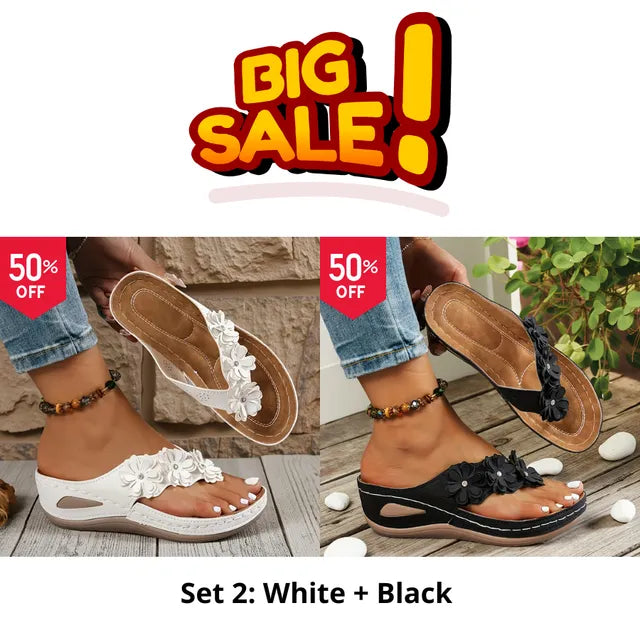 🔥Best Seller-Last Day Sale 60% OFF🔥Women's orthopedic flip-flops, suitable for all seasons, comfortable and breathable.