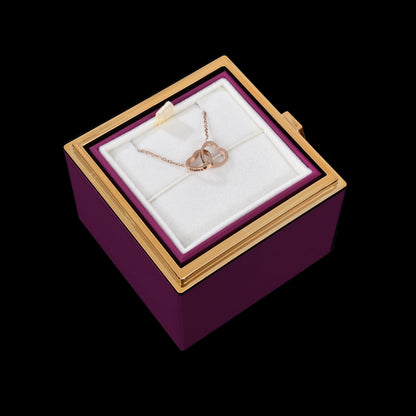 Eternal Rose Box W/ Engraved Necklace