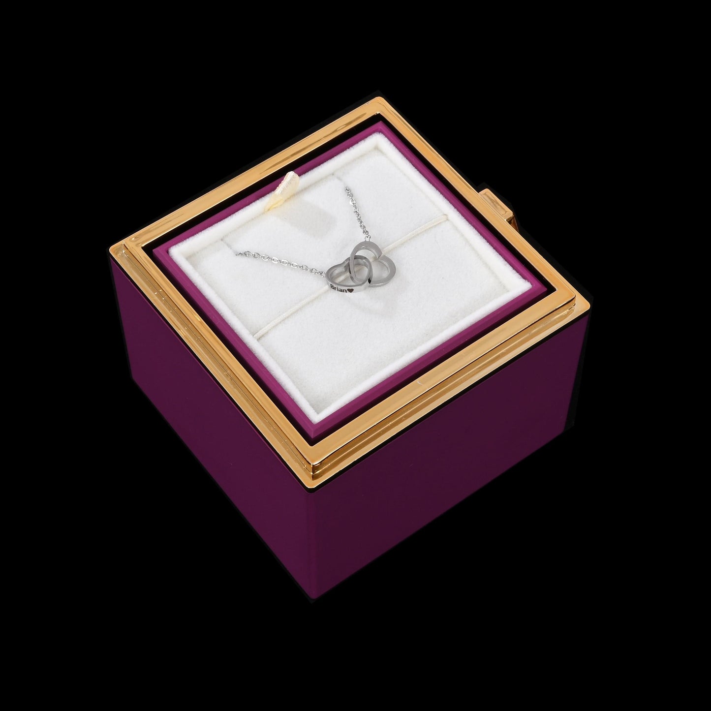 Eternal Rose Box W/ Engraved Necklace