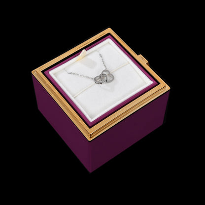 Eternal Rose Box W/ Engraved Necklace
