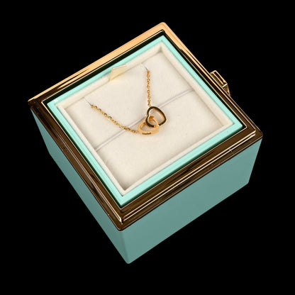 Eternal Rose Box W/ Engraved Necklace