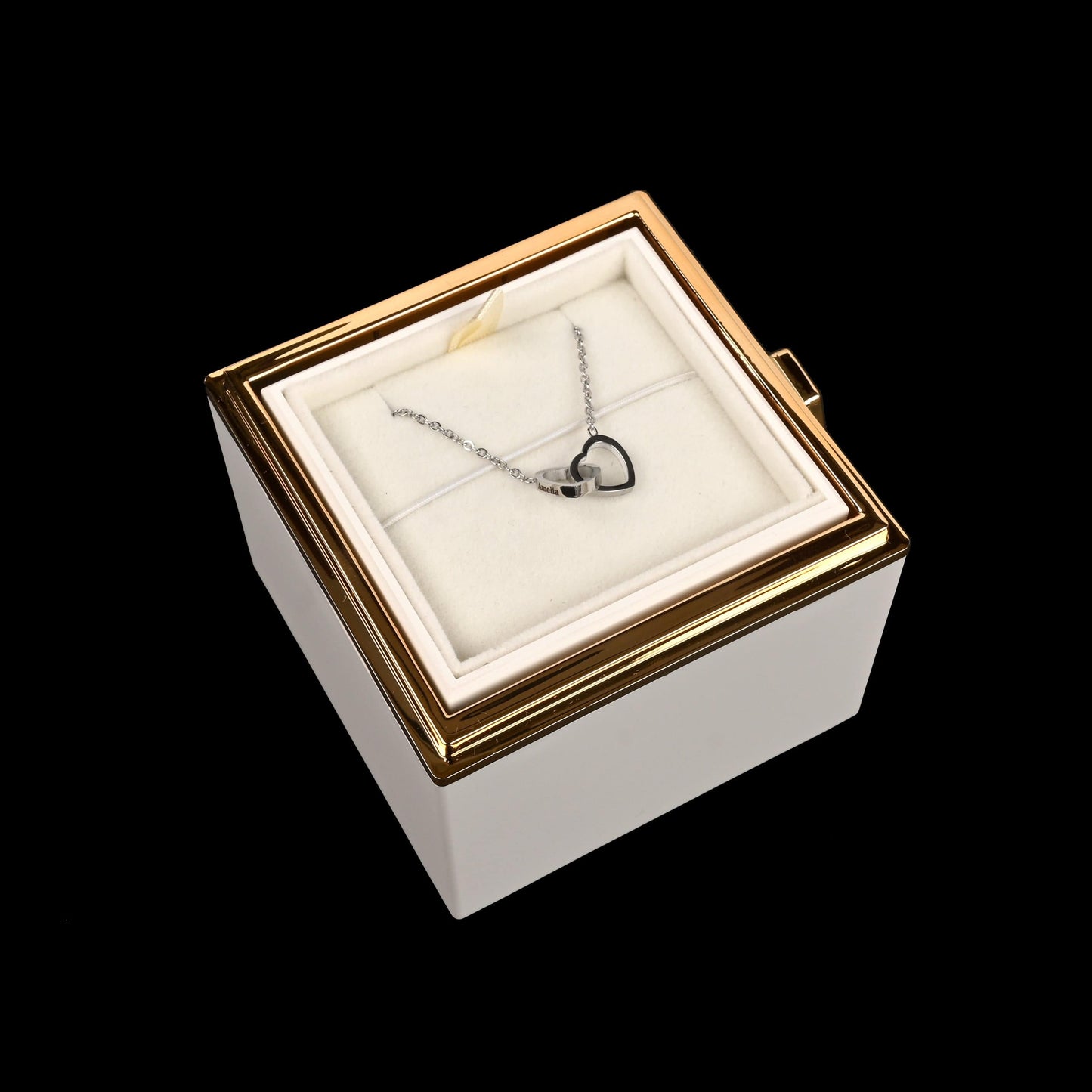 Eternal Rose Box W/ Engraved Necklace