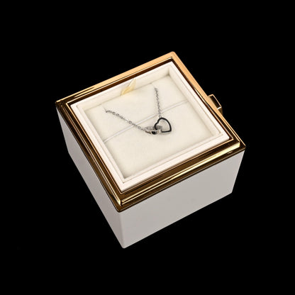 Eternal Rose Box W/ Engraved Necklace