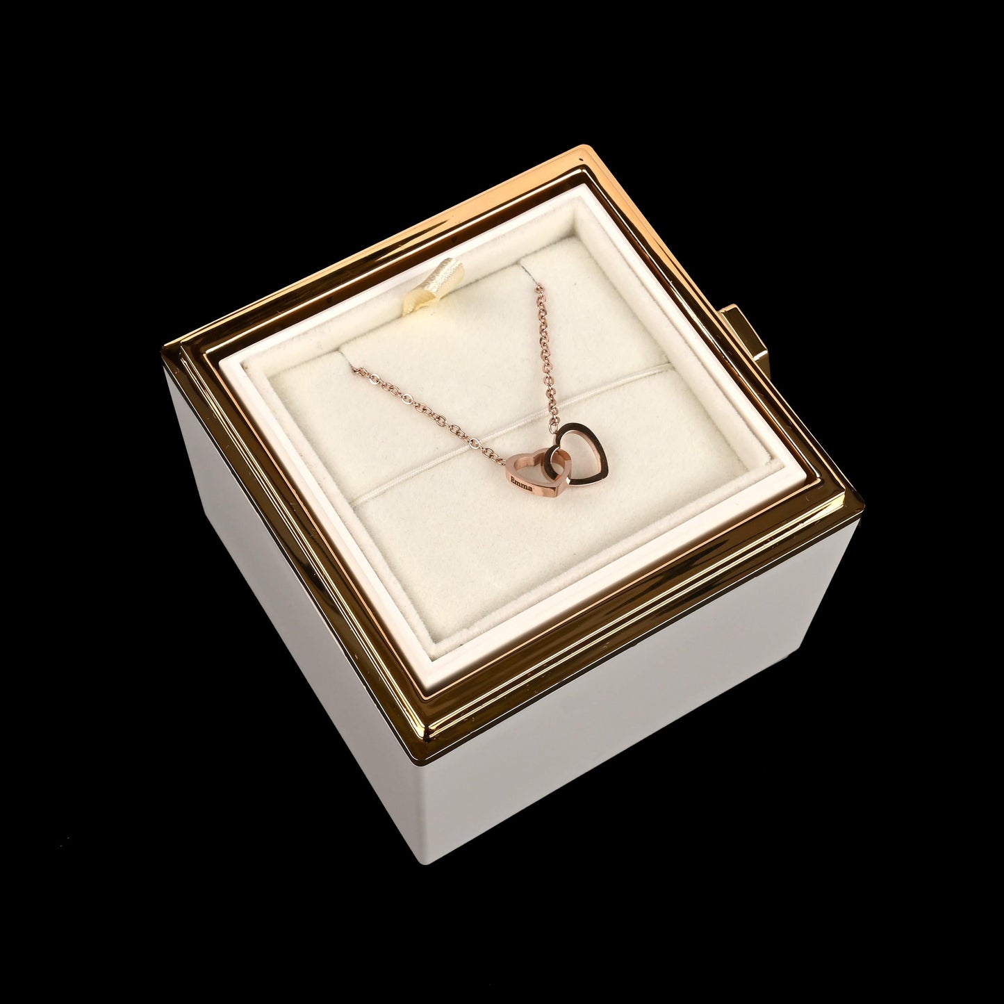 Eternal Rose Box W/ Engraved Necklace