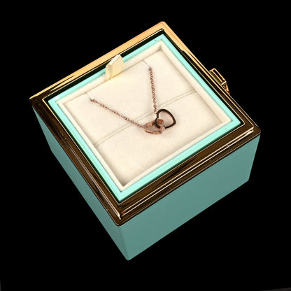 Eternal Rose Box W/ Engraved Necklace