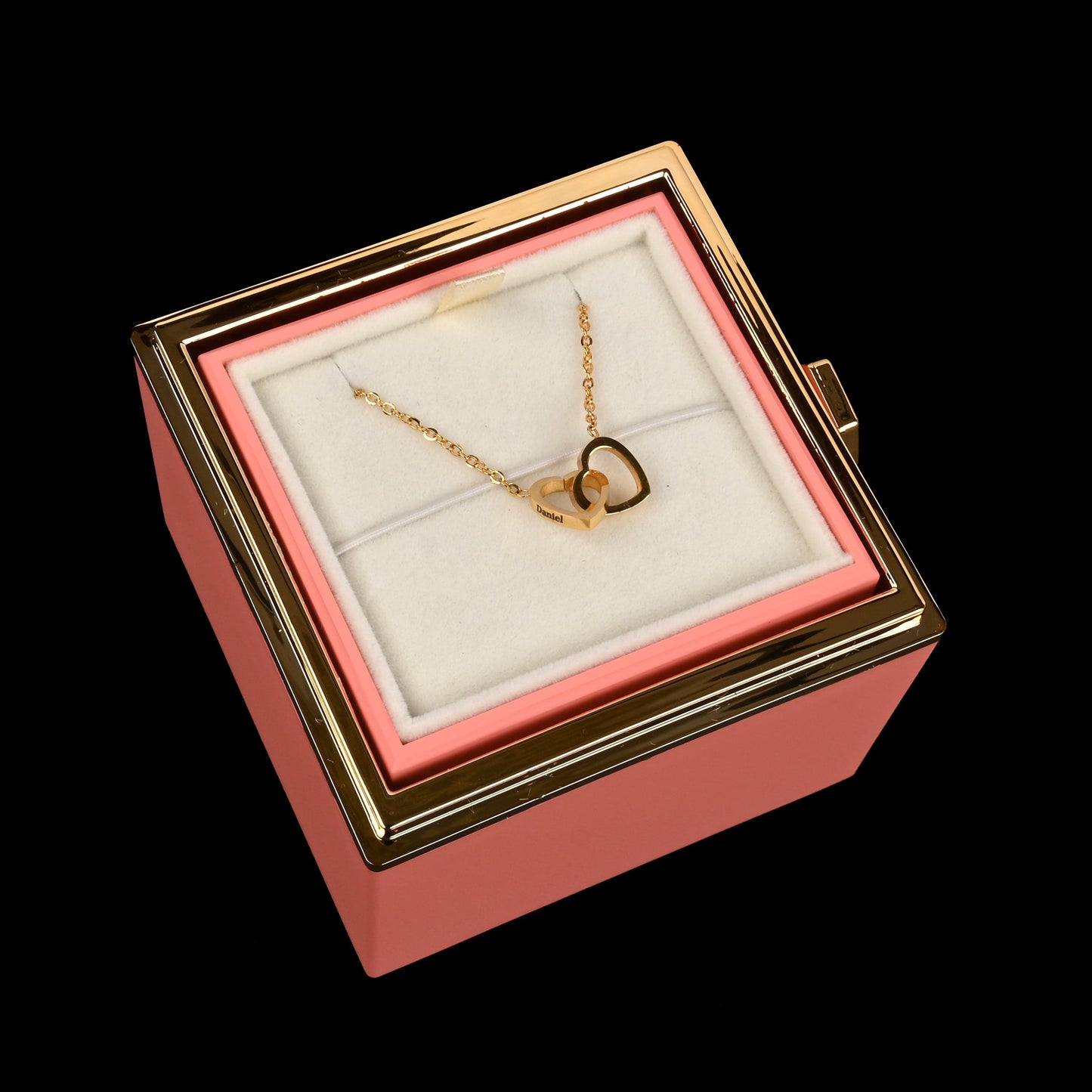 Eternal Rose Box W/ Engraved Necklace
