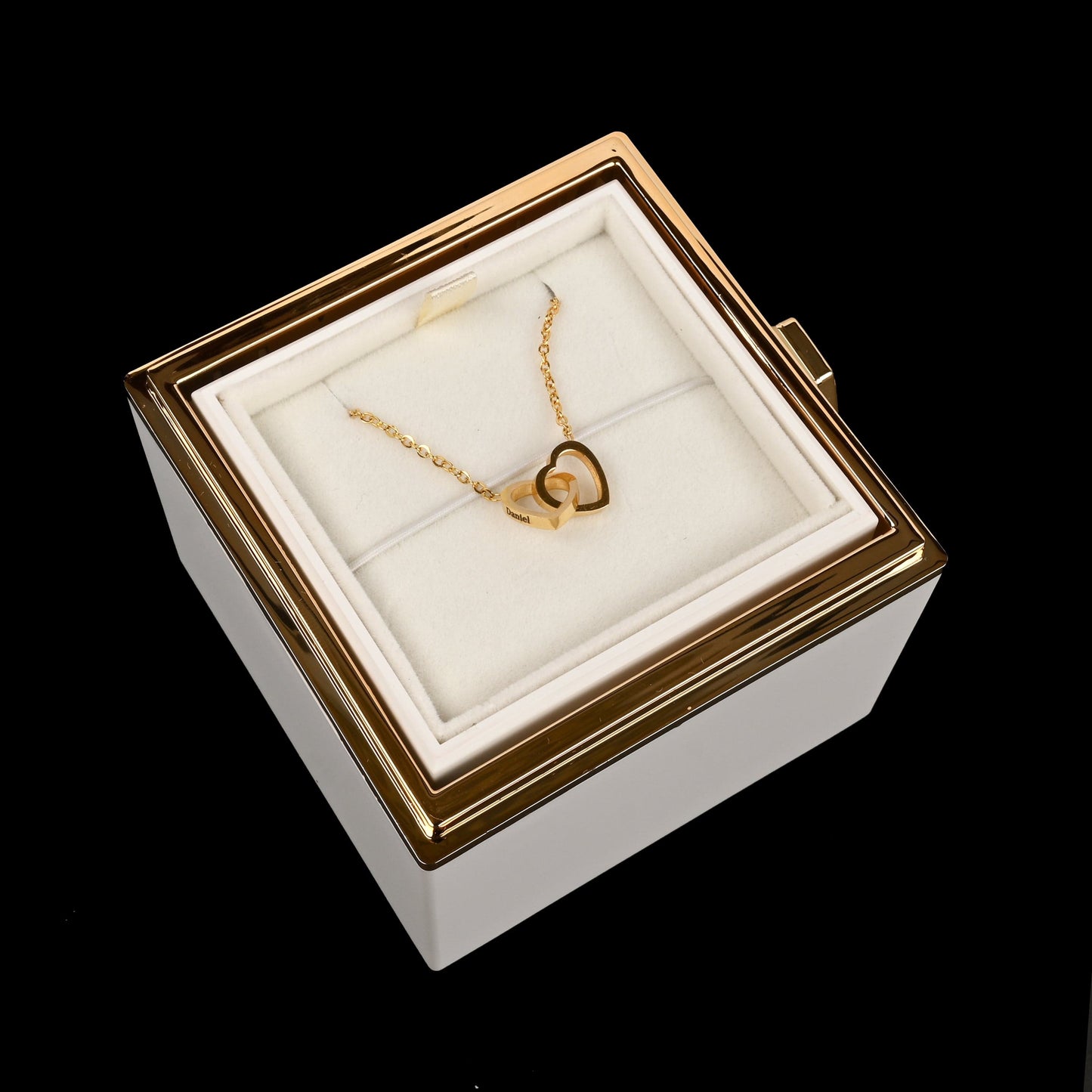 Eternal Rose Box W/ Engraved Necklace