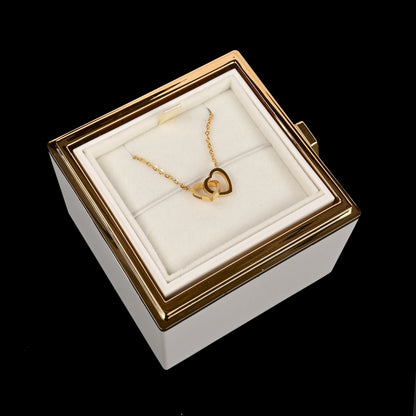 Eternal Rose Box W/ Engraved Necklace
