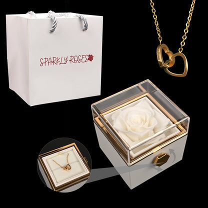 Eternal Rose Box W/ Engraved Necklace